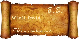 Békefi Dávid névjegykártya