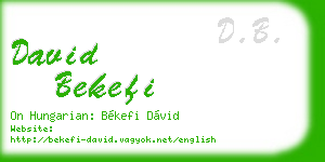 david bekefi business card