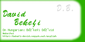 david bekefi business card